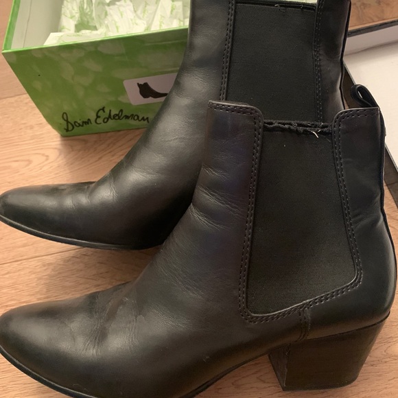 Sam Edelman reesa black leather booties 7.5 - Picture 7 of 11
